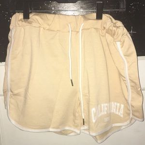 california yellow high wasted shorts